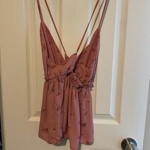 Printed Peplum Hem Cami Top